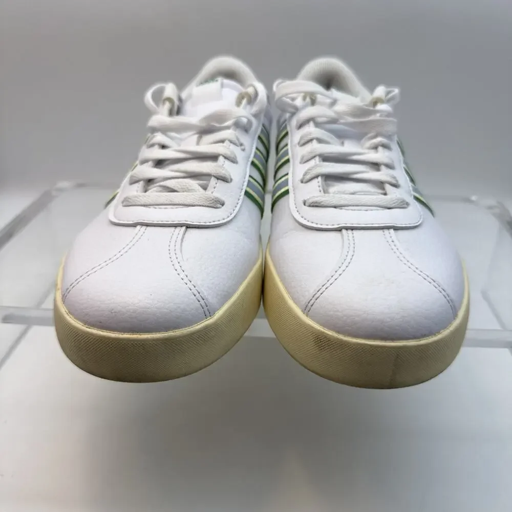 Women’s Size 10 Adidas VL Court 3.0 White Semi Court Green Excellent Condition
